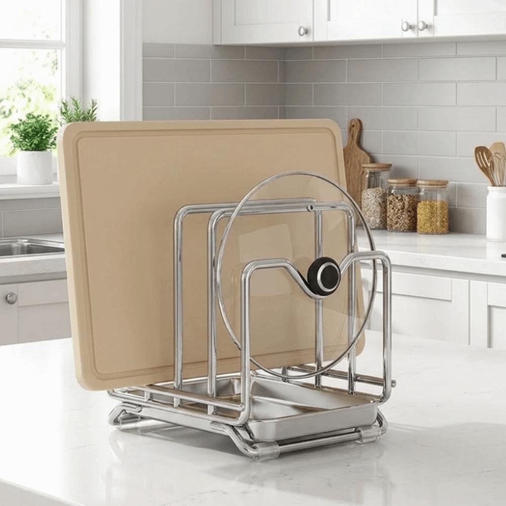 Anti-slip Multi-layer Pot Lid Rack Stable Pot Lid Storage Rack Pot Cover Shelf Pantry