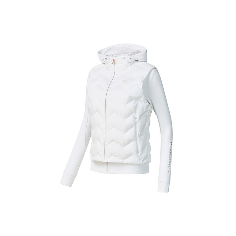 

FILA Solid Color Sports Leisure Two-Piece Down Jacket Women outerwear Jade-White A11W241922F-WT XL