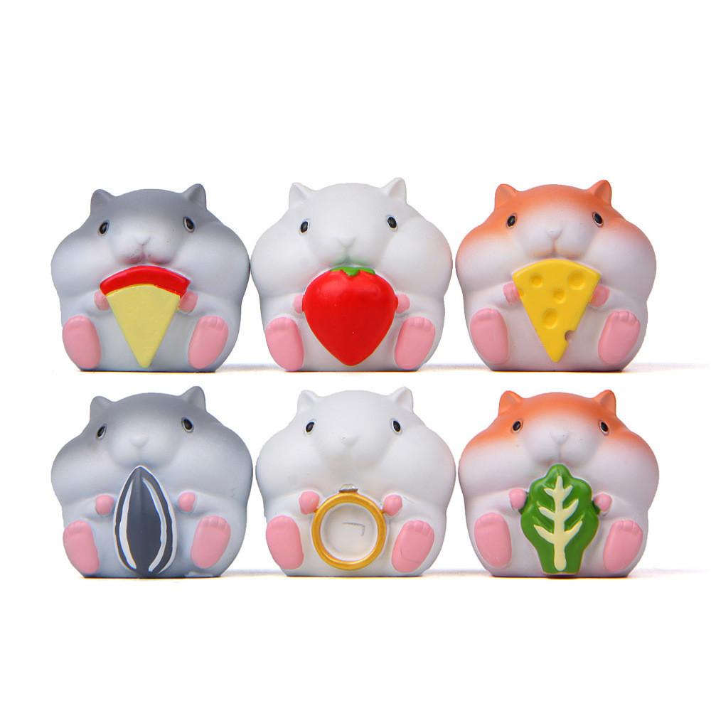 Resin Cartoon Hamster Figurine With Foodthemed Design For Gift Giving And Home Decor