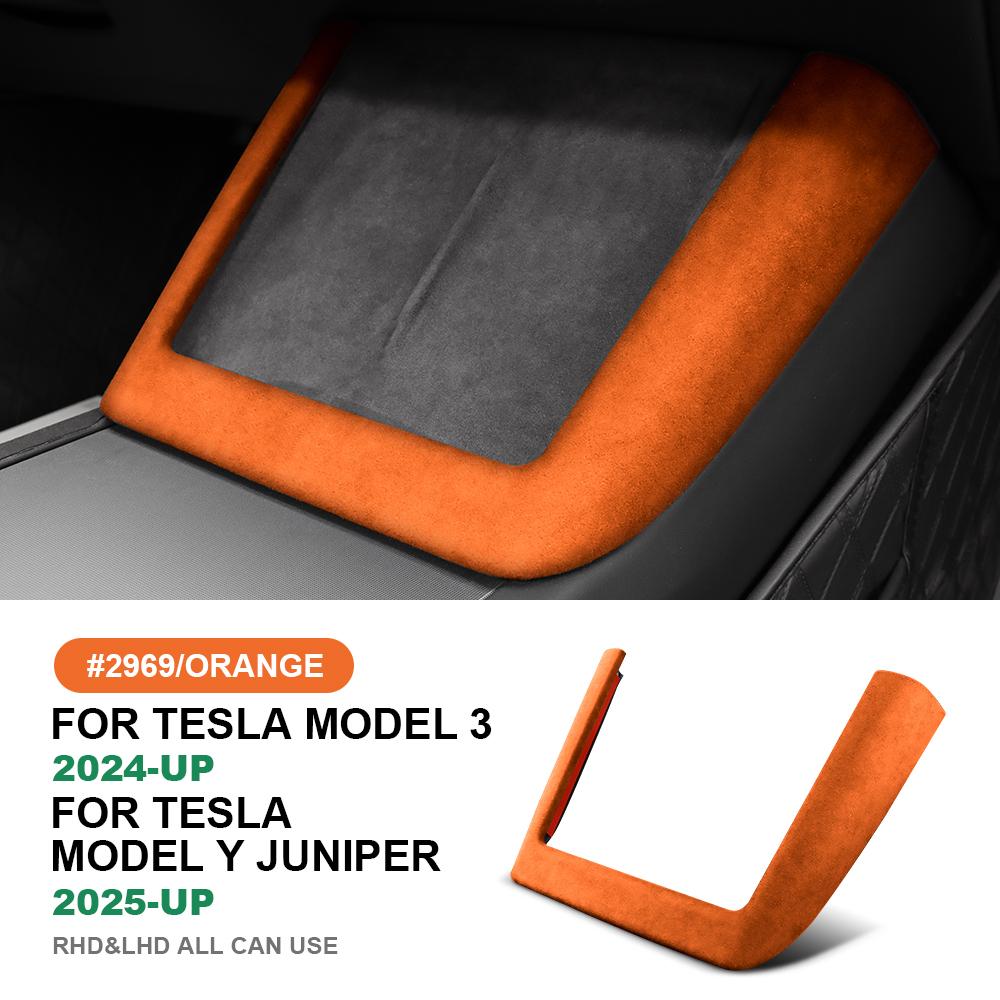 Italian Top Suede for Tesla Model 3 Highland 2024 Model Y Juniper 2025 2026-Up Central Control Wireless Charging Frame Cover