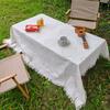 French White Picnic Mat Shooting Photography Background Cloth High-End Coffee Table Dining Table Cloth Cabinet Cover Towel