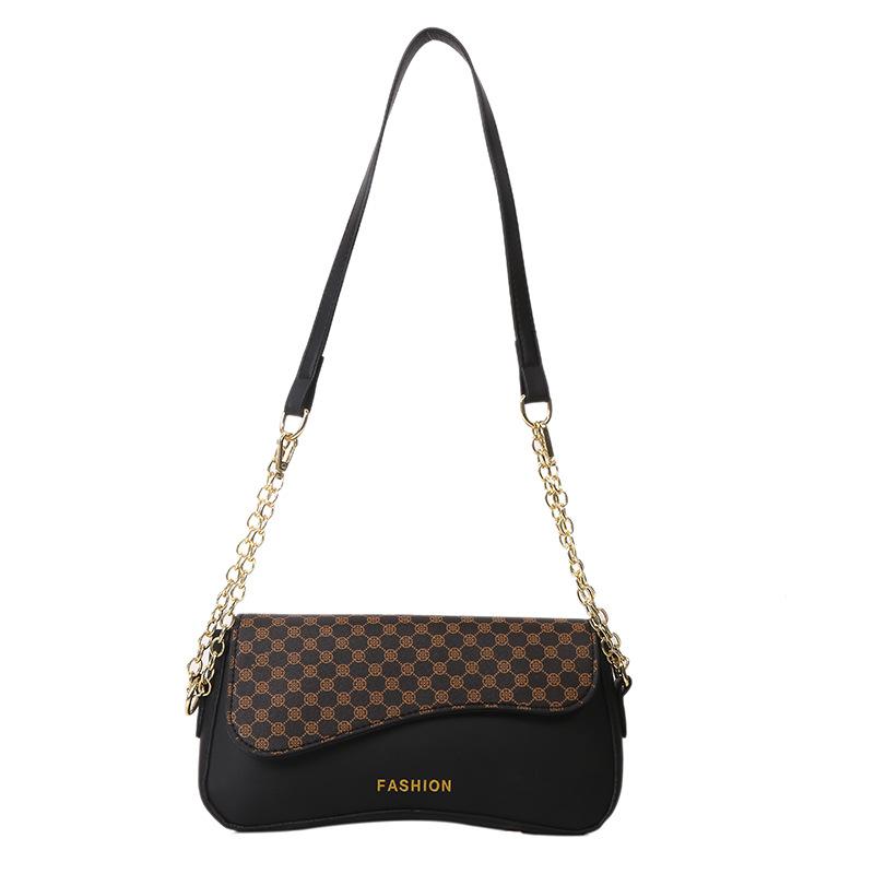 

Текстурированная ретро-печать в гонконгском стиле, персонализированная маленькая женская сумка 2024 года, весна, новый тренд, простая сумка-мессенджер в иностранном стиле