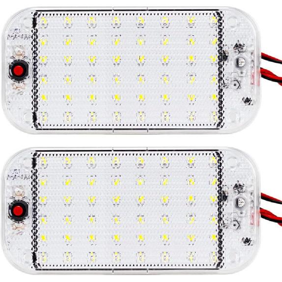 12 Volt LED Lights Bar, Warm White 3000K 13.4 Inch 99 LED 5W 500 Lumens, LED Car Interior Light Strip with Switch for RV Van Boat Trailer Camper,