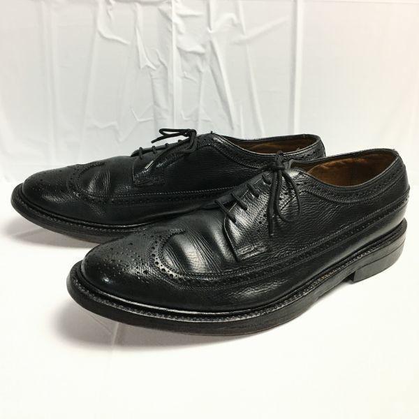 FLORSHEIM Imperial 80s Kenmoor Wingtip Business Shoes Black Size 11D 28.5-29.5 Men's(USED)