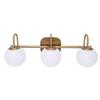 Bathroom Vanity Light Over Mirror Vintage LED 3 Light Bathroom Light Fixtures with Frosted Glass Lampshades for Living Room Hallway