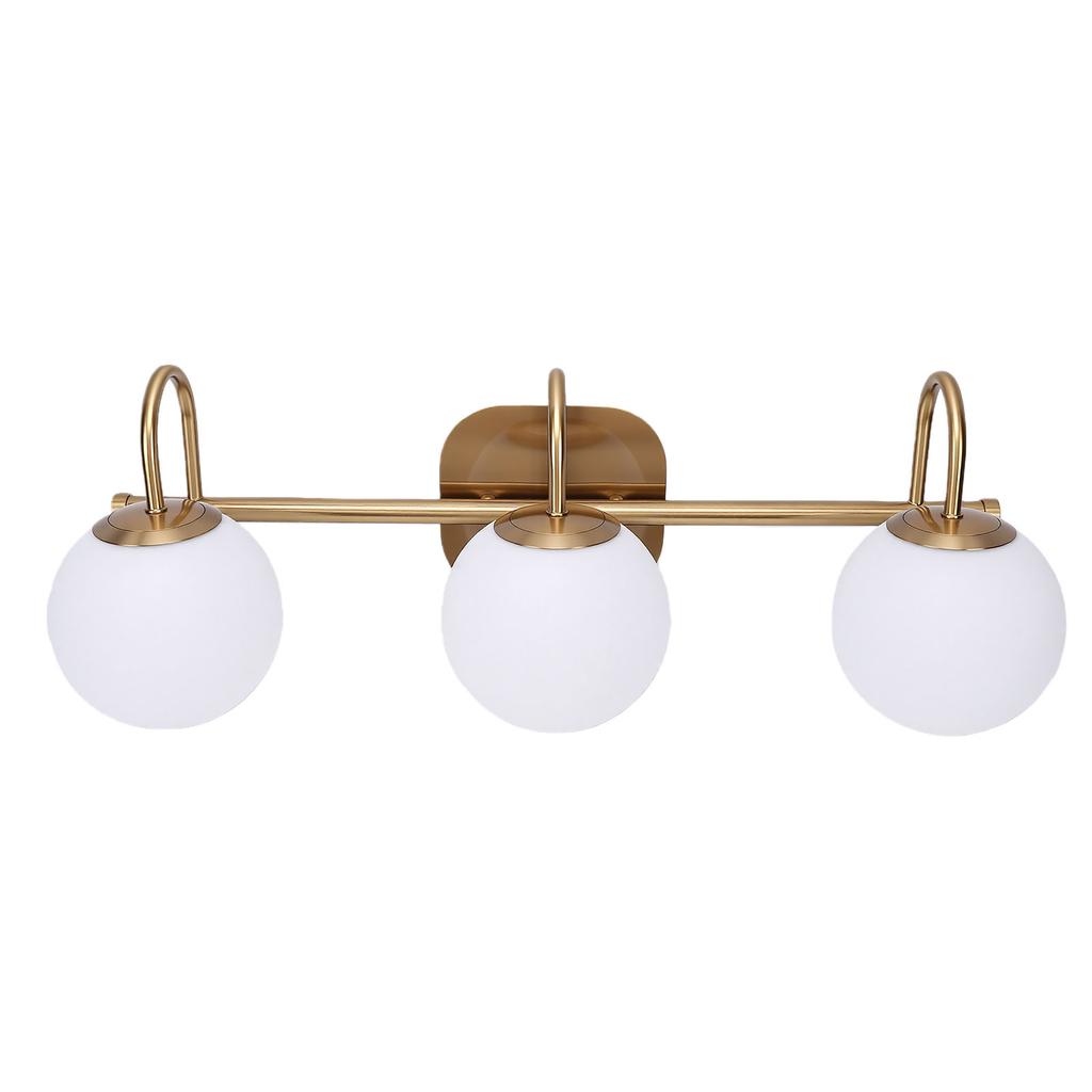 Bathroom Vanity Light Over Mirror Vintage LED 3 Light Bathroom Light Fixtures with Frosted Glass Lampshades for Living Room Hallway