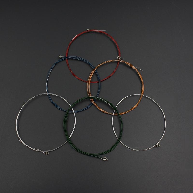 6Pcs/pack Folk Guitar String, Steel Core Guitar Strings Set Practice Replacement Part Accessory for Acoustic Folk Guitar