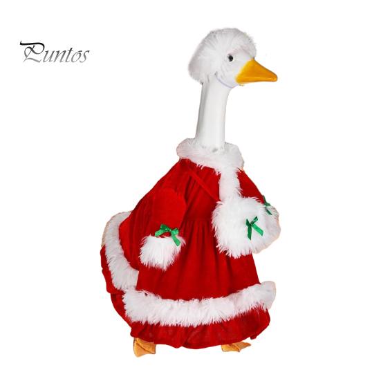Holiday Yard Goose Attire Halloween Ghost Outfit, Christmas Porch Apparel, Festive Costume for 23 Inch Statue, Outdoor Garden Lawn Decoration Outfit