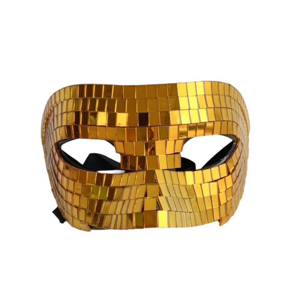 Male Adult Night Club Mask Masquerade Home DJ Decor Creative Ball Glitter Mirror Face Mask Gift