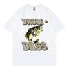 Drum and Bass Funny Fish Meme Graphic T Shirts Unisex Women Fashion Retro Short Sleeve Tshirt Summer Casual 100 Cotton Tshirts