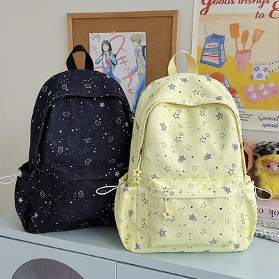 Sac à dos pour femme à imprimé étoile Grande capacité Sac d'écolier étudiant