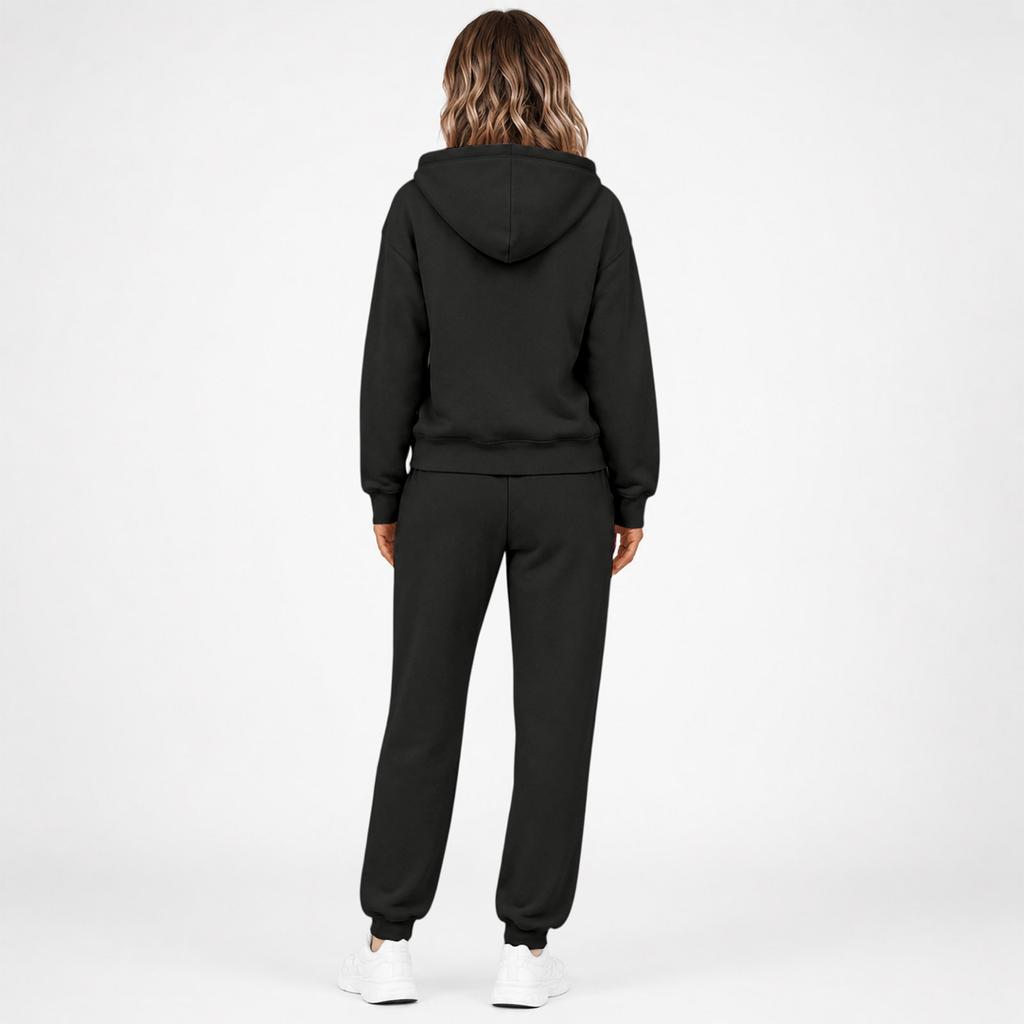 Women's Zip Up Hoodie and Jogger Set - Casual Two Piece Track Suit with Color for Activewear