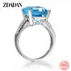 925 Sterling Silber Charm Saphir Ring für Damen Luxus Hochzeits Schmuck Party Geschenk