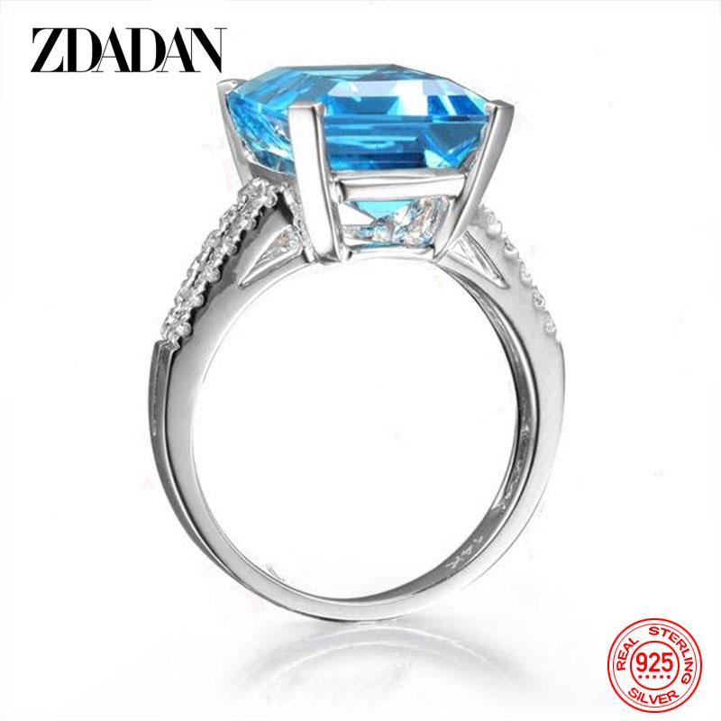 925 Sterling Silber Charm Saphir Ring für Damen Luxus Hochzeits Schmuck Party Geschenk