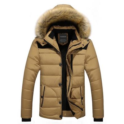 Warme Winter-Mann-Parka, lässige Kapuzen-Herrenjacke, pelzgefüttert, fester Schnee-Parka, Oberbekleidung, dicke Thermo-Mäntel, große Größe