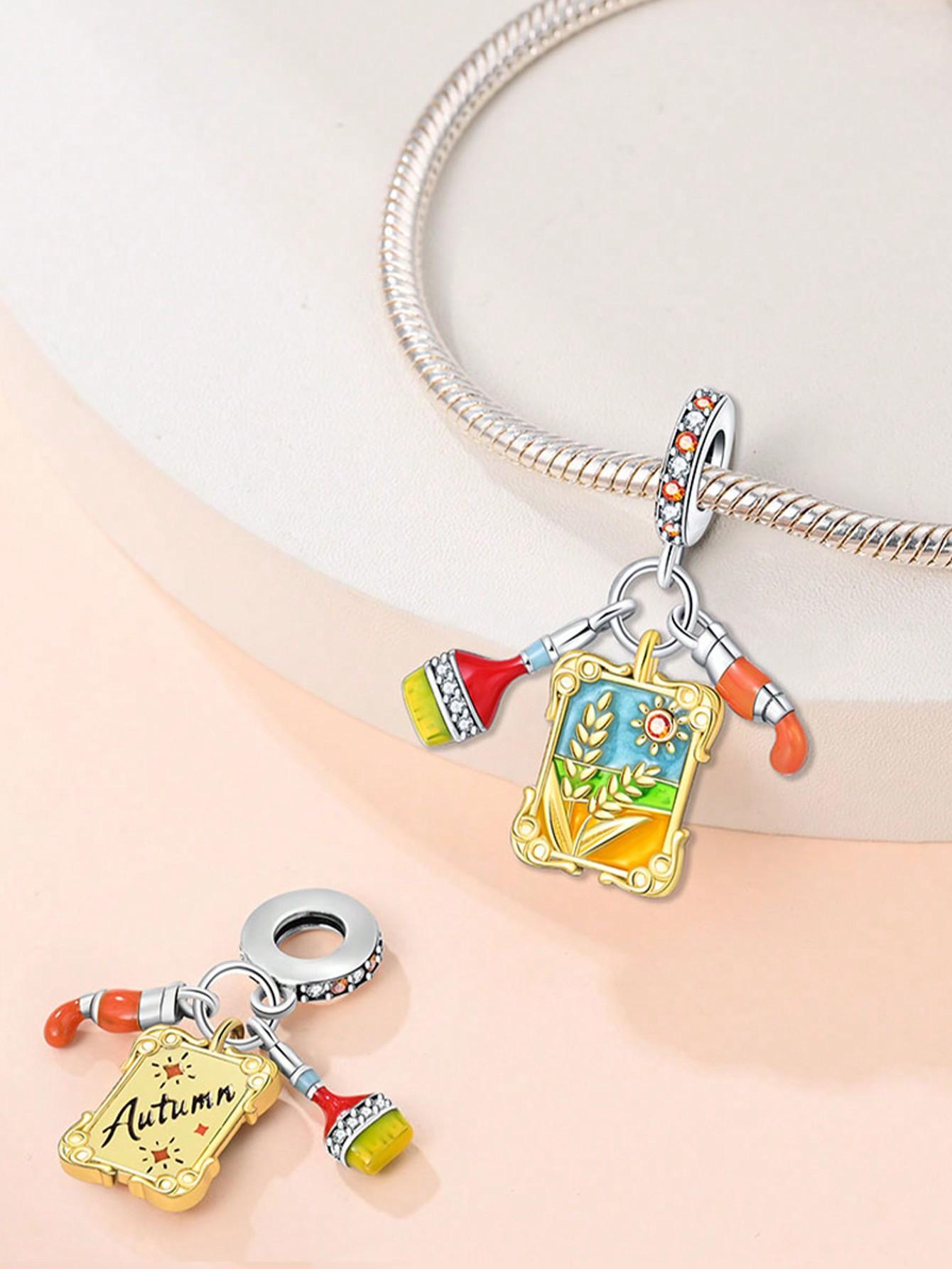 

Charm Bead Charms Plata Autumn Maple Leaf Wheat Bead Charms Charm copper Plated Compatible With Charm Bead Charms Authentic Bracelets for Jewellery Ma