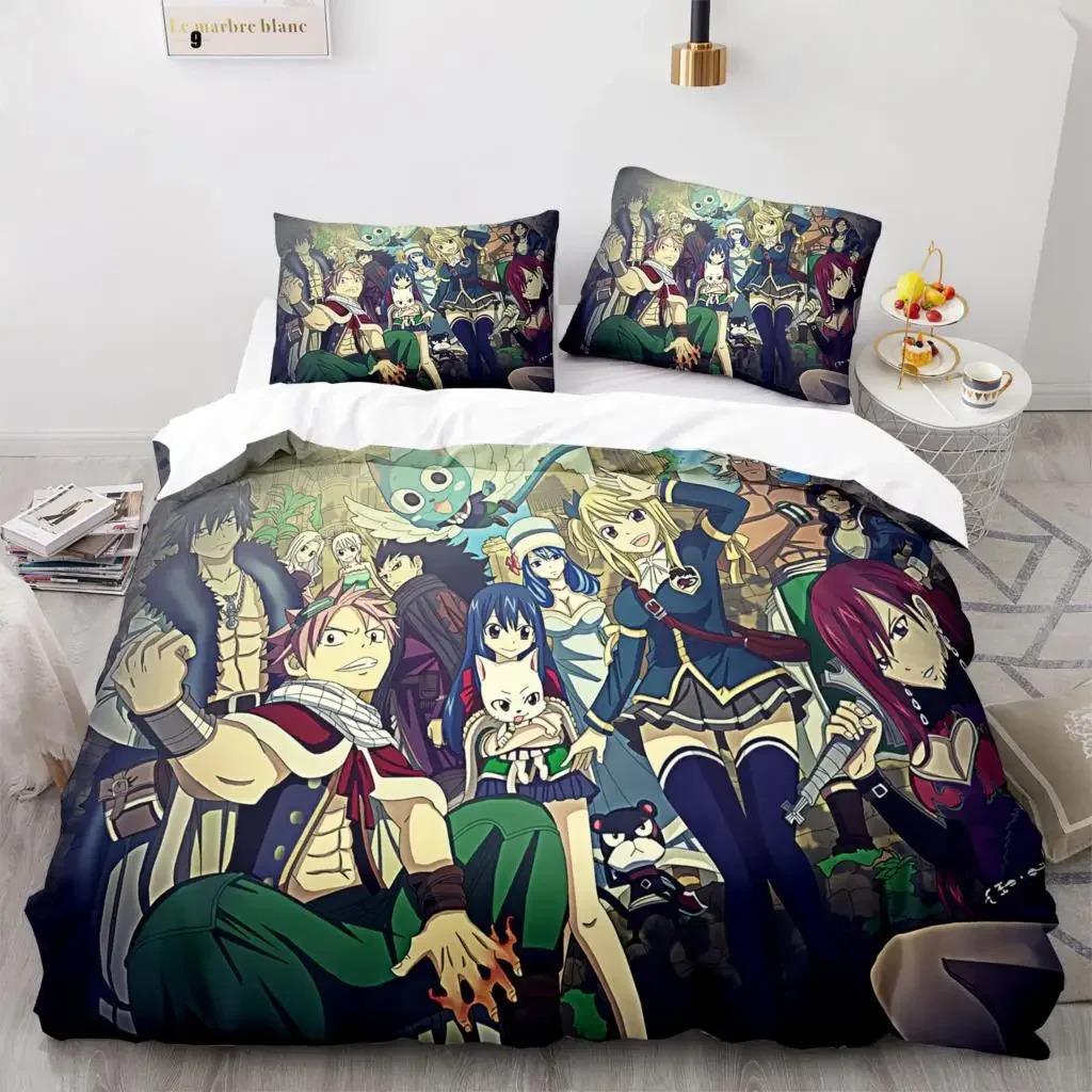 3D Gedrucktes Fairy Tail Natsu Bettwäsche-Set Bettbezug Schlafzimmerdecke Einzelbett Twin King Size Bettdeckenbezug Heimtextilien