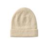Women's 100% Pure Cashmere Turn-Up Brim Hat - Solid Color, Knitted, Warm for Autumn/Winter