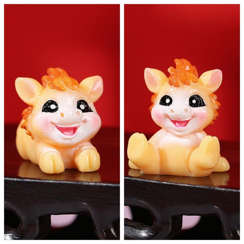 1/2 Stück Lebensechte Tierkreis Pferd Maskottchen Ornament Harz 2026 Pferdejahr Figuren Dekorative Chinesische Miniatur Pferd Figuren