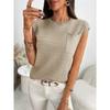 Sommer neuer Damen Pullover kurzärmelig Rundhals gestreift Stricktasche Pullover Top