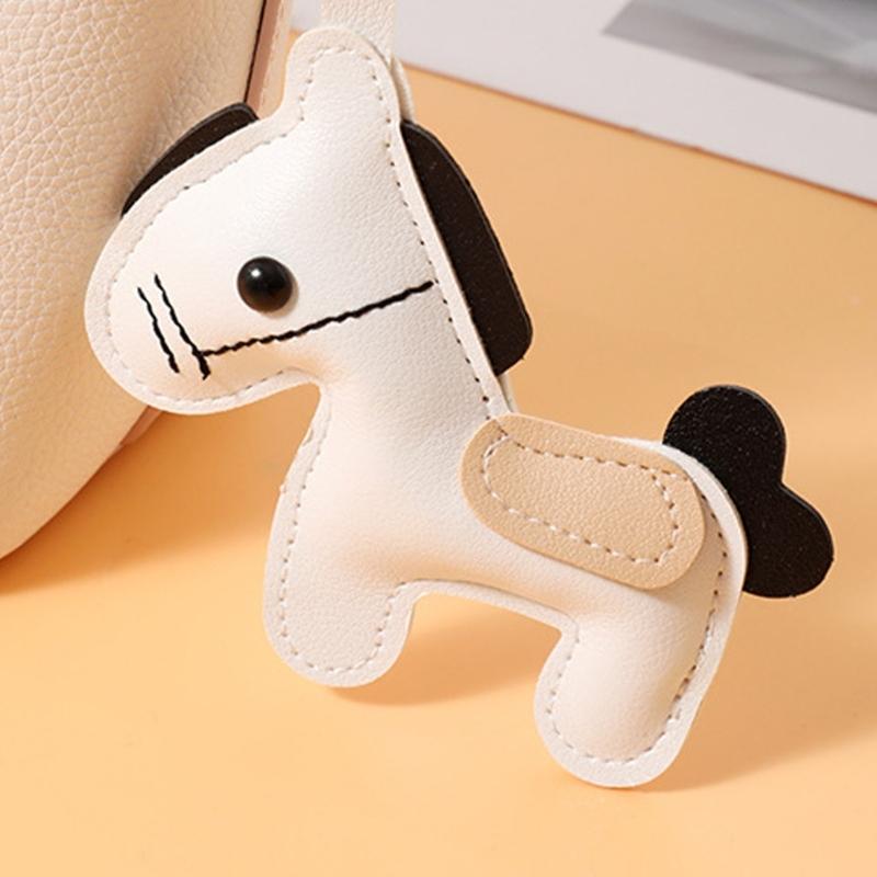 Horse Design PU Leather Key Ring Decoration Finish MultiFunctional Pendant Keychain Ornament for Keys or Zipper Pulls