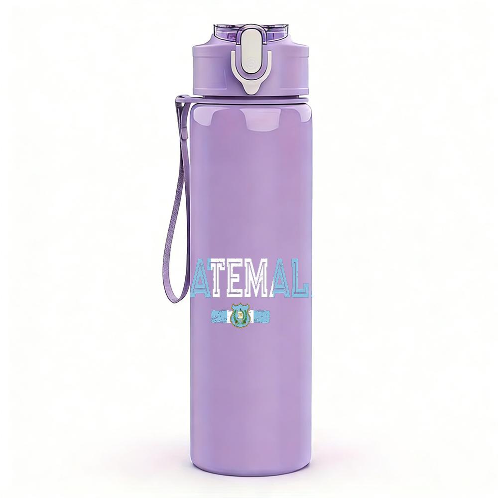 1PC Guatemala Minimalist Country Text Print 750ml Portable Sports Water Bottle Leakproof Gym Outdoor Travel Drink Cup