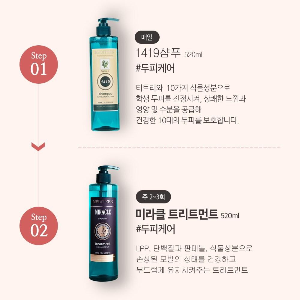 Meditin 1419 Shampoo + Miracle Protein Hair Treatment, 1 set