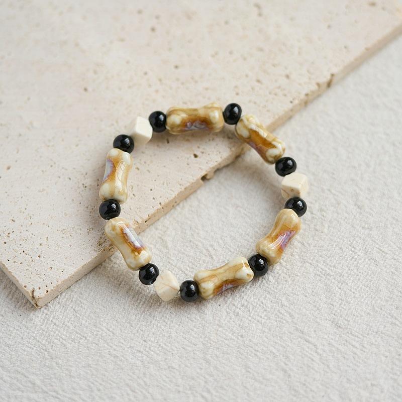 Literary Bracelet Maillard Color Jingdezhen Ceramic Bracelet Female Gift Student National Style Creative National Style Accessories