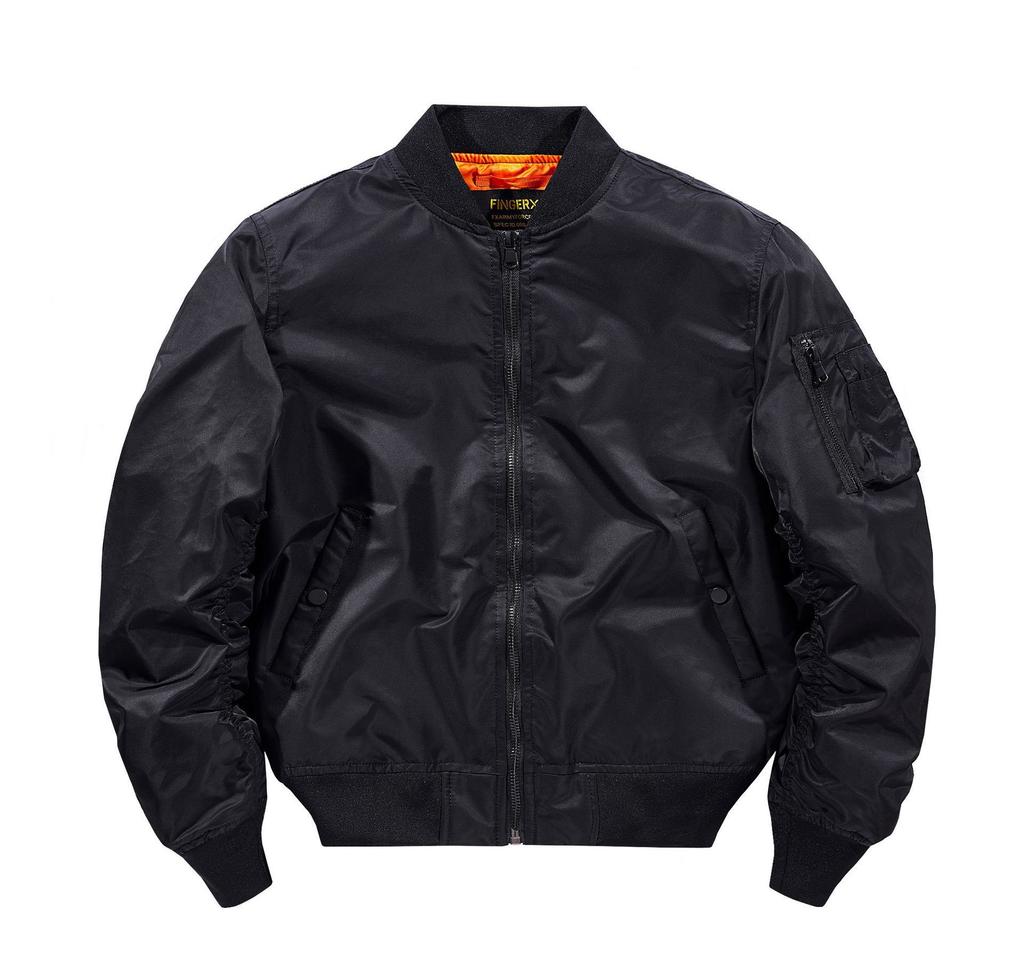 Pilotná bunda pánska bomber bunda Pánske retro bomber bundy Pánska ležérna jednofarebná bunda na zips Voľný strih Pánske kabáty