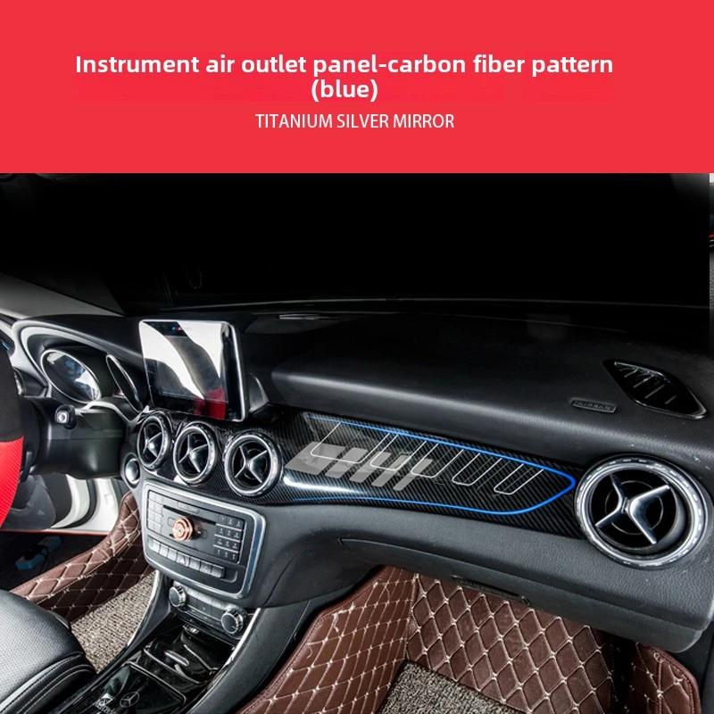 Pannello Trim Portabicchieri Centrali per Console Centrale Auto per Mercedes GLA CLA Classe A W176 2013-2018 LHD ABS Fibra di Carbonio