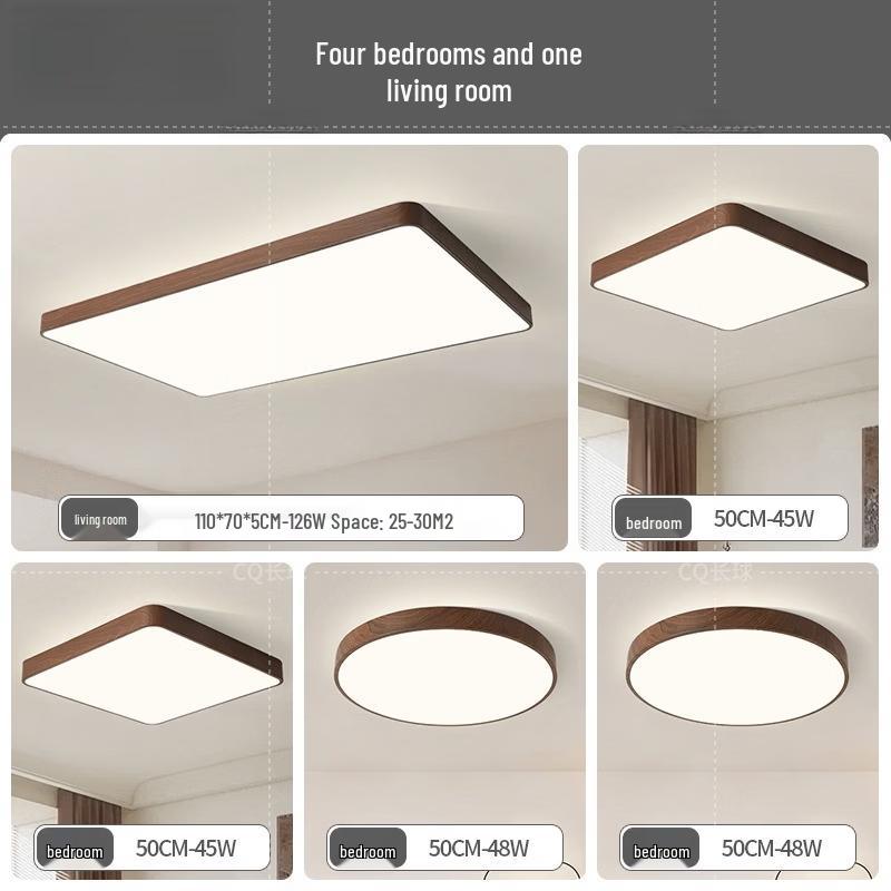 Meng Pao Eye-Protection Walnut Ceiling Lamp