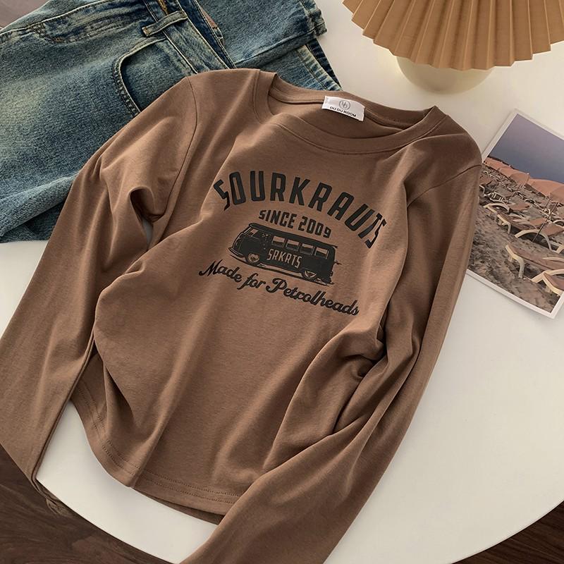 Women's Sweet & Spicy Long-Sleeve Chic T-Shirt - Slimming Spring/Autumn Design