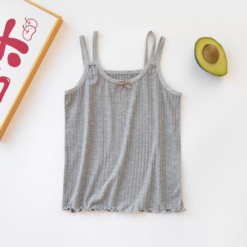 Children's Summer Strappy Tank Top with Sweet Bow - Comfortable Modal Fabric