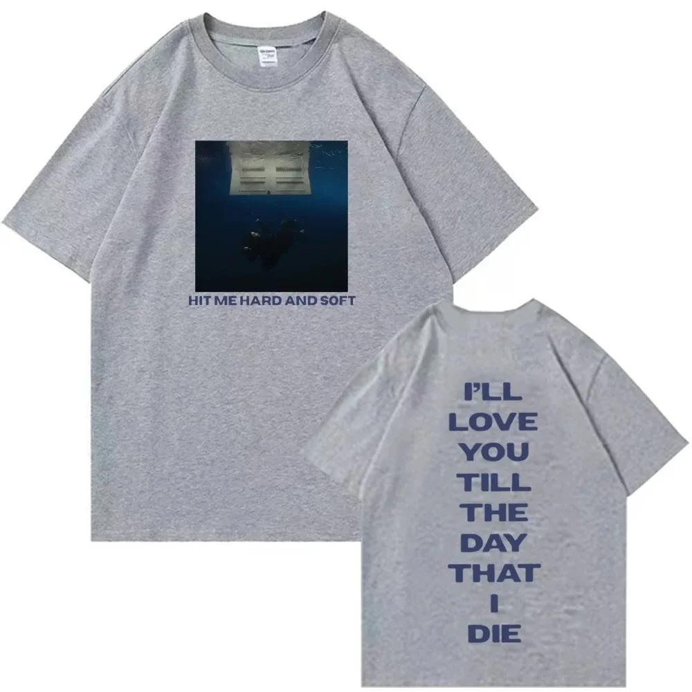 

Уличная одежда Футболки Billie Hit Me Hard and Soft Tour Харадзюку Хип-хоп Круглый вырез Короткий рукав Повседневный наряд Одежда 4XL