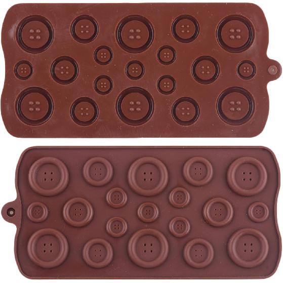 YIMINGMOLD 2Pcs Button Silicone Chocolate Molds For Chocolate Candy