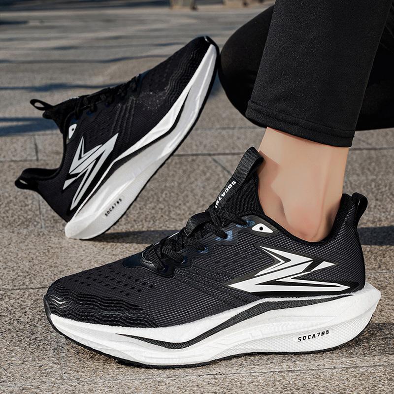 Men Sports Speciality Marathon Running Shoes Carbon Board Breathable Lightweight Women's Comfortable Athletic Nonskid Cushion Stability Sneakers