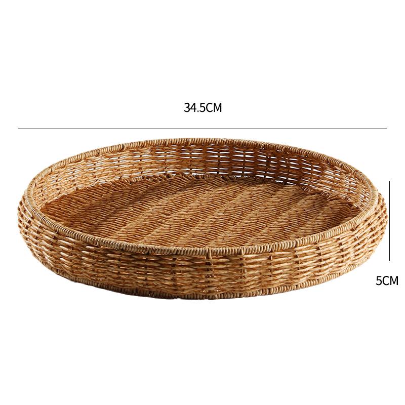 Imitation Rattan Storage Basket Fruit Basket Snack Tray Refreshment Tray Candy Box Dried Fruit Plate Fruit Plate Storage Box