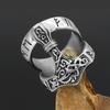 Nordic Punk Viking Odin Thunder Hammer Ring Šperky Tidal Man Rune Ring
