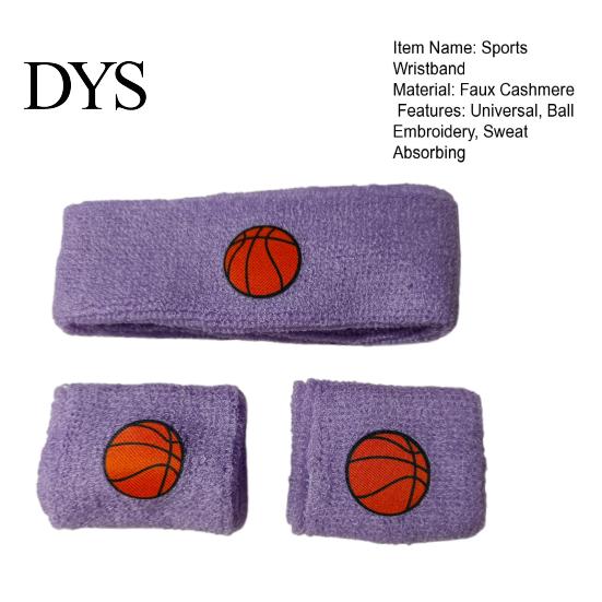 Sports Headband 1 Set Kids Wristband Ball Embroidery Stretch Breathable High Elasticity Sweat Absorbing Boys Girls Knitted Basketball Volleyball Wrist