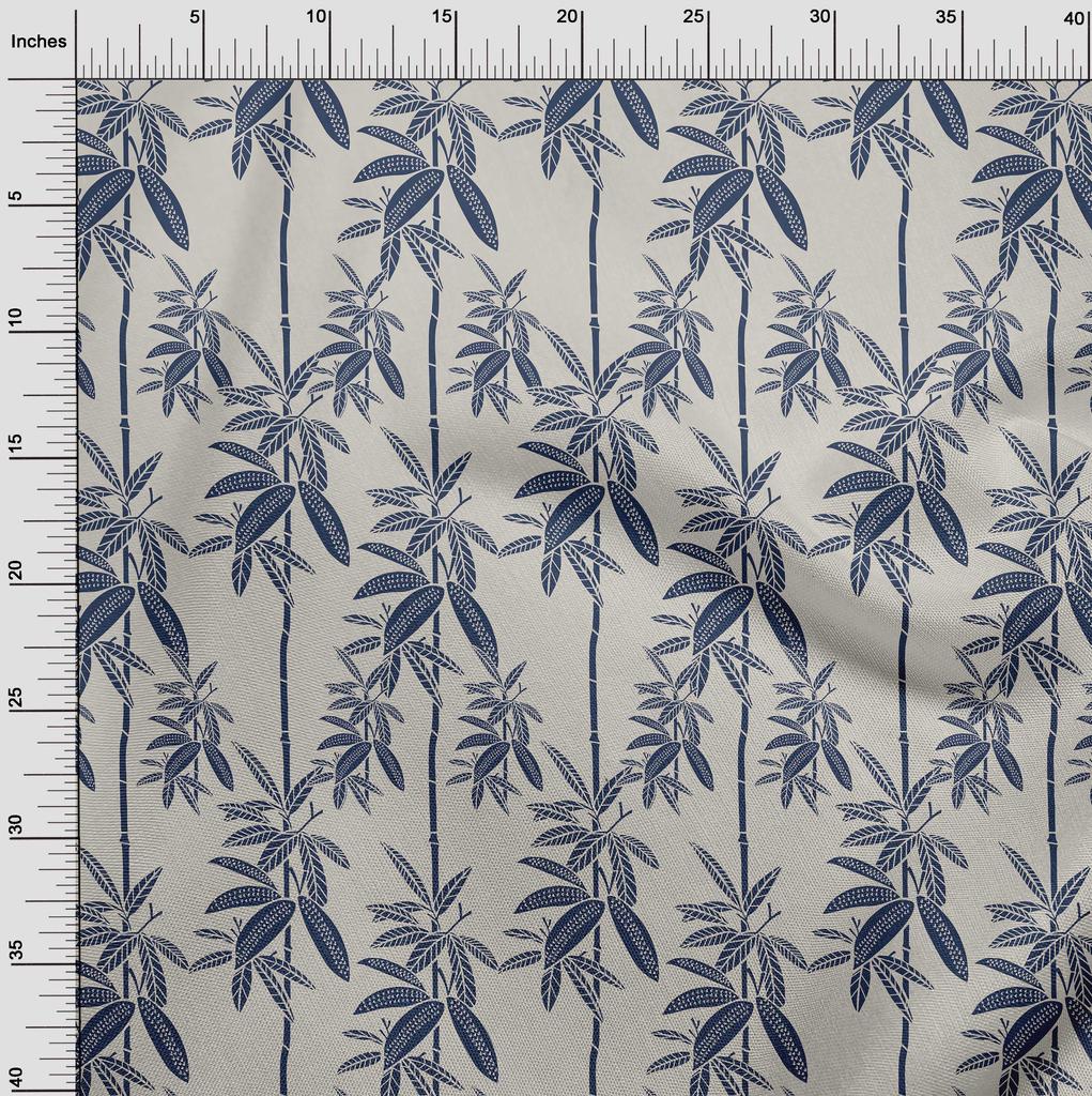 oneOone Cotton Cambric Dusty Gray Fabric Tropical Palm Tree Dress Material Fabric Print Fabric By The Yard 42 Inch