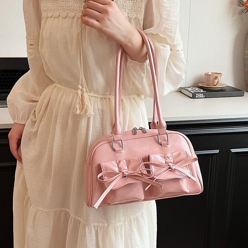 Bow Underarm Bag Women's New Niche Baguette Bag Bowling Commuter Versatile Shoulder Handbag