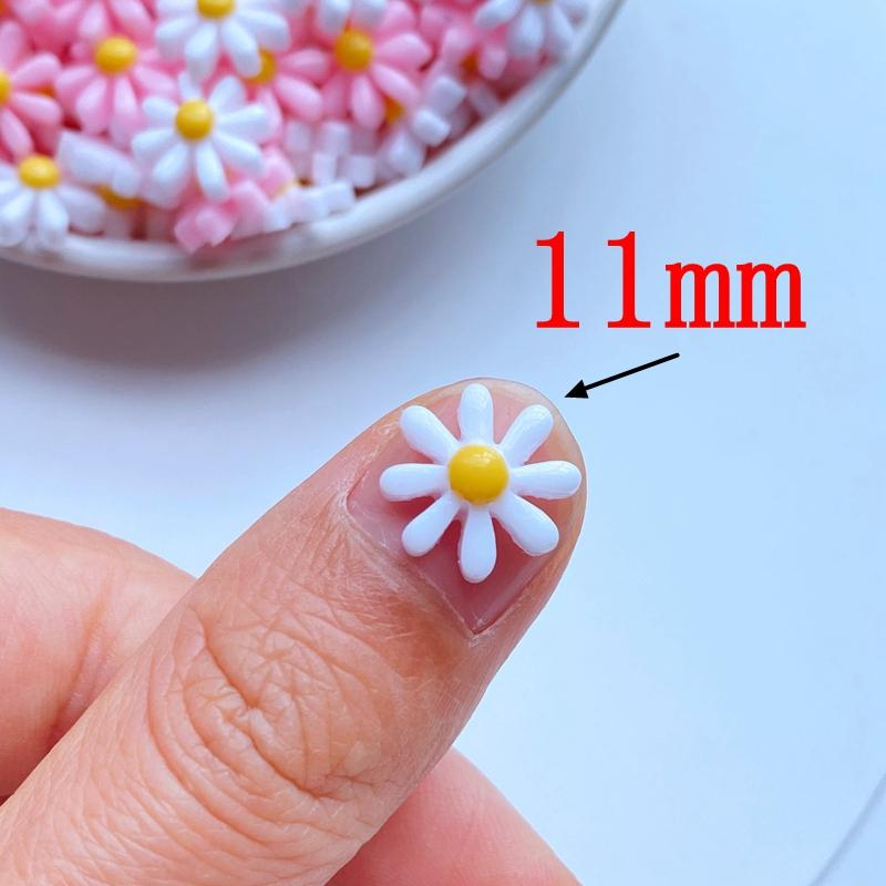 50Pcs New 11mm Cute Mini Chrysanthemum Flat Back Resin Cabochons Scrapbooking DIY Jewelry Craft Decoration Accessorie