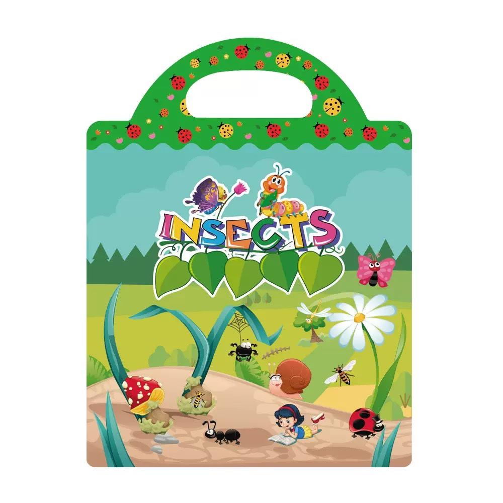 Cartoon Toys Kids  Childrens Hot New Children Scene Stickers DIY Hand-on Puzzle Sticker Books Reusable Animal Learning Cognition for Gift Present