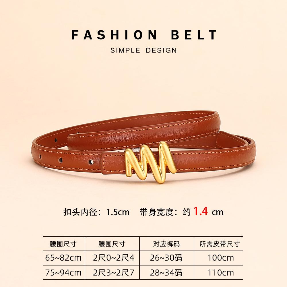 

Ремень женский кожаный тонкий пояс украшение с юбкой костюм персонализированный пояс женский 110cm оранжевый