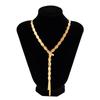 Ingemark Sexy Einzigartig Verdreht Flach Schlangen-Langketten-Halskette für Damen Vintage Geflecht Brust-Glieder-Choker Hals Schmuck Zubehör