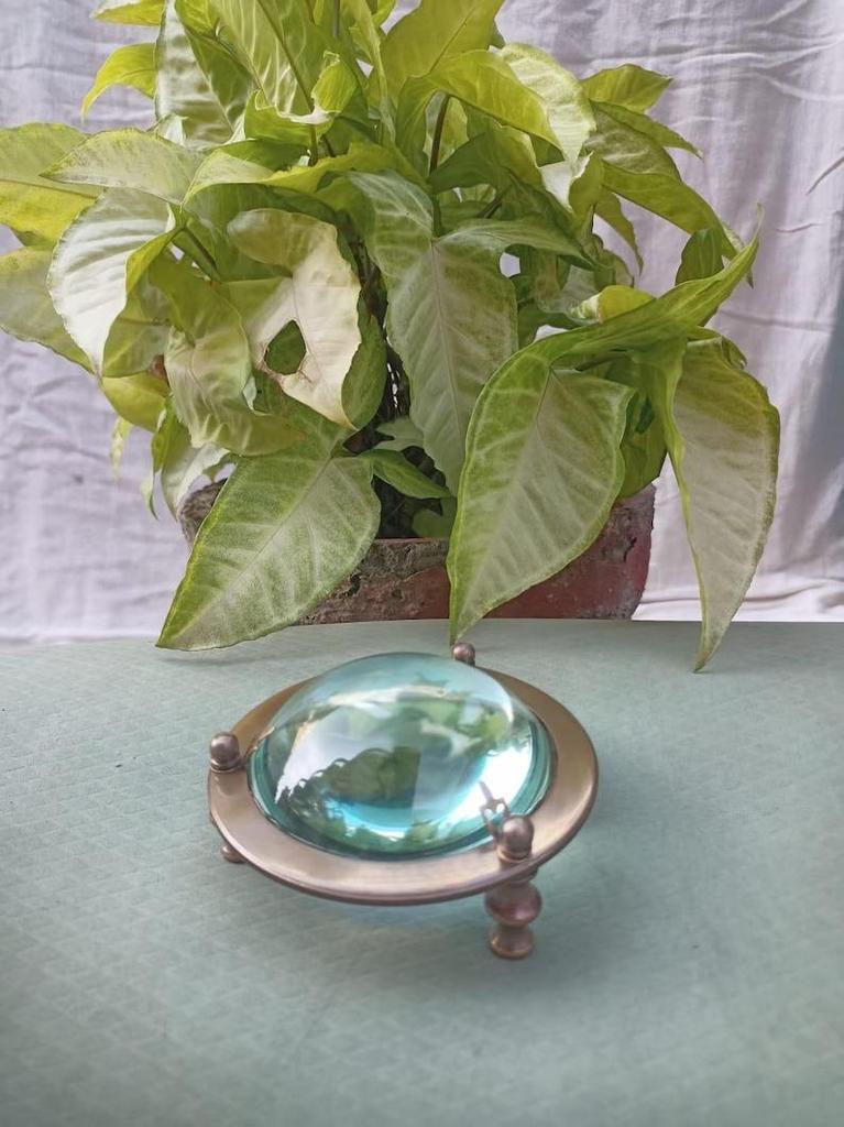 Brass Magnifying Glass: Vintage Desk Decor, Paper Weight, Table Decor