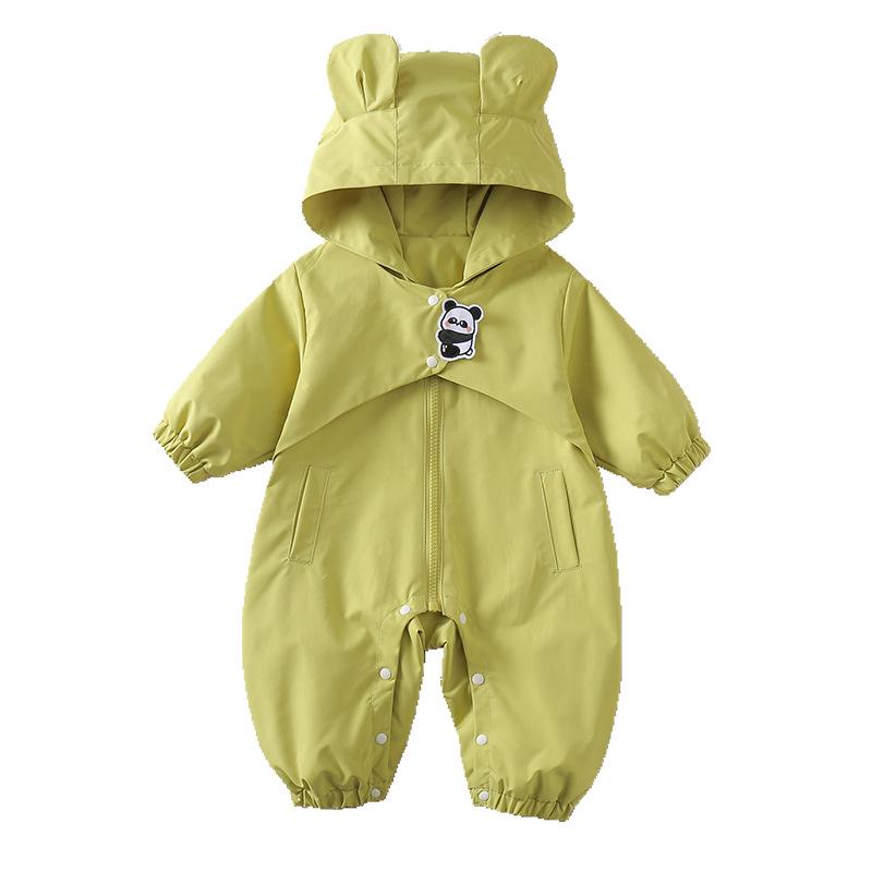 Salopetă de primăvară pentru băieți - Salopetă drăguță cu glugă pentru bebeluș (Primăvară toamnă)