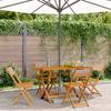 VidaXL Folding Garden Chairs Set of 4 Taupe Fabric and Solid Wood, Garden Seat, Patio Chair, Dining Chair of 3214616