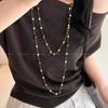 Tiger Eye Stone Multilayer Geometric Necklace With Beaded Chain For Women And Men