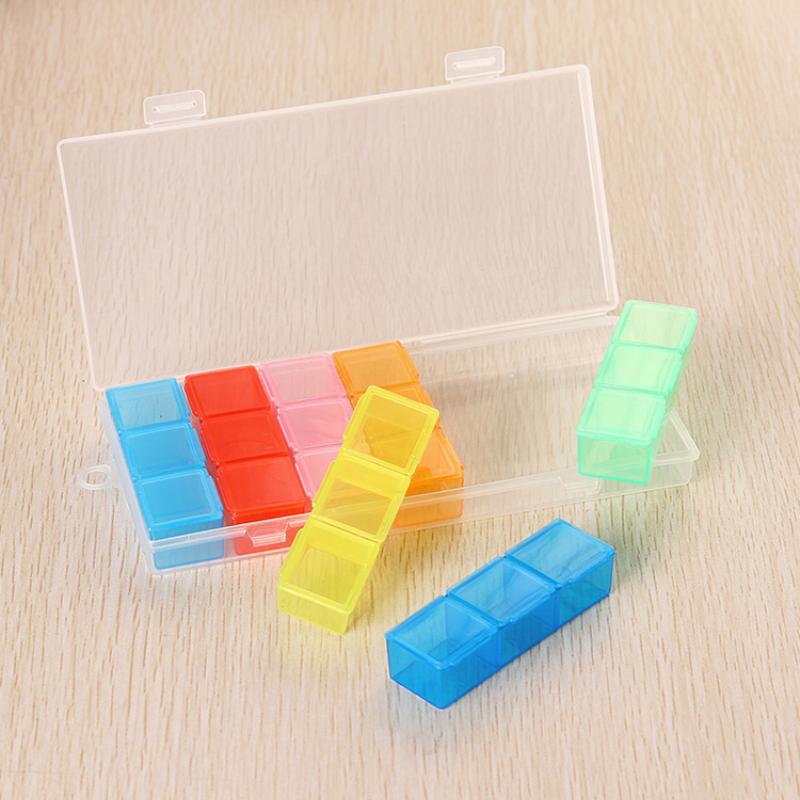 Pillendose wöchentlich 7 Tage Pillen-Medikamentenbox Halter Organizer Wöchentlich 7 Tage 21 Fächer für Medikamente Nahrungsergänzungsmittel Vitamine